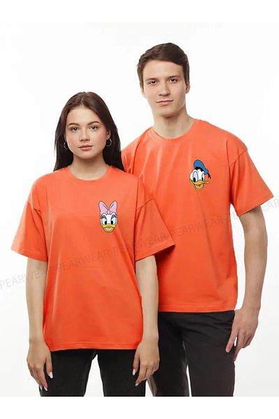 Pear Wear Μπλουζάκι για ζευγάρια με στάμπα Daffy Daisy Duck Oversize Lover T-shirt