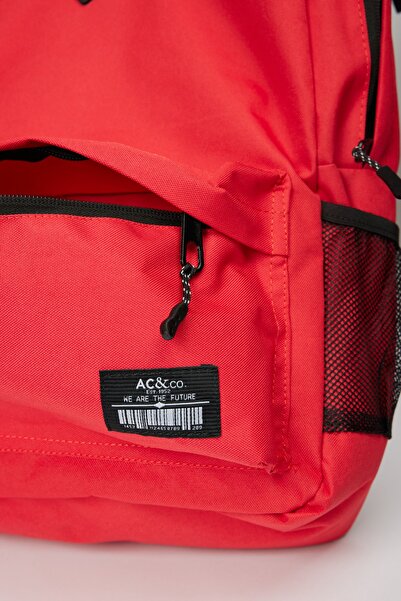 AC&Co / Altınyıldız Classics Red Logo Laptop Compartment Sports School-Backpack