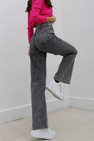 DRC trend Blugi largi de damă Vitali Smoked Power Lycra cu talie super înaltă Pantaloni Palazzo