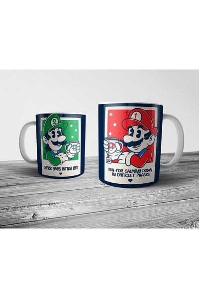 Pixxa Super Mario & Luigi Tea Coffee Mug