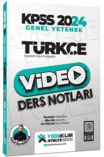 Yediiklim Yayınları 2024 Kpss Atölye Serisi Türkçe Video Ders Notları