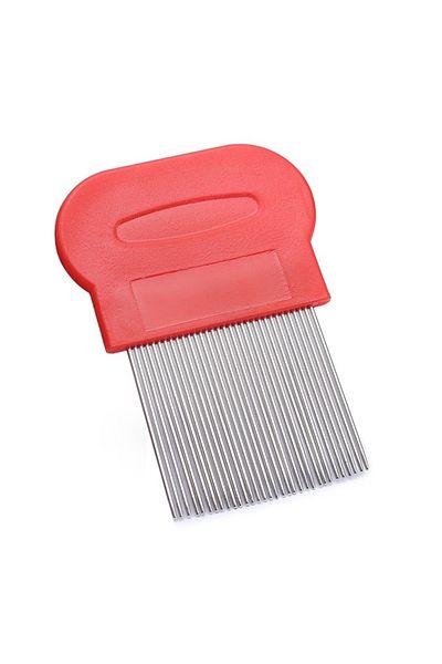 Croc 301 Lice Flea Comb with Steel Tip Red