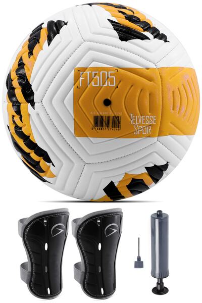 Telvesse Futbol Topu 3'lü Set Pompa Ve Tekmelik Set Sert Zemin Halı Saha Futb...