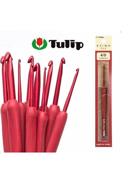 Tulip Κόκκινο βελονάκι Etimo Red Silicone Handle 3,25 mm (1 Τεμάχιο)