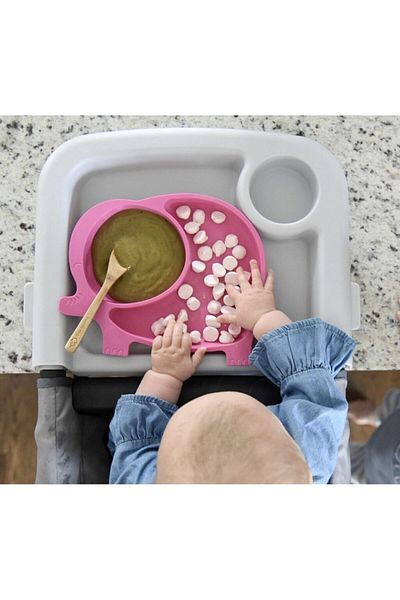Bayev Elephant Model Food Plate with Compartments - Pink