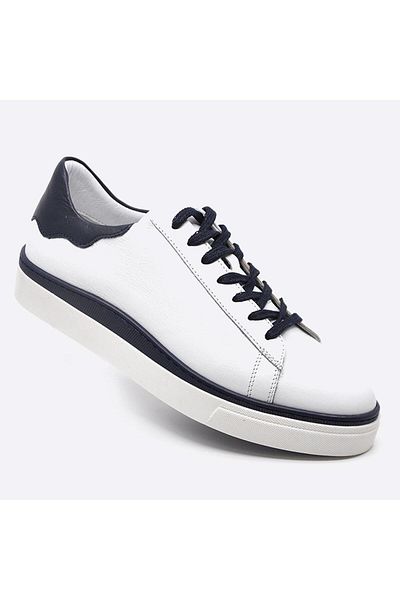 Fosco Genuine Leather Sneakers Men's Shoes White 9842