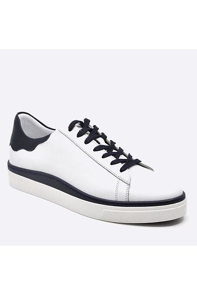 Fosco Genuine Leather Sneakers Men's Shoes White 9842