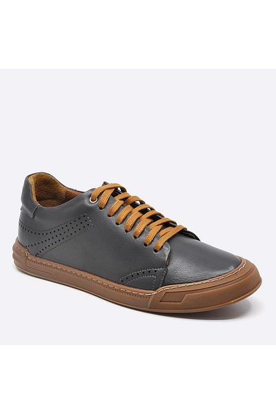 Fosco Genuine Leather Sneakers Men's Shoes Gray 9867