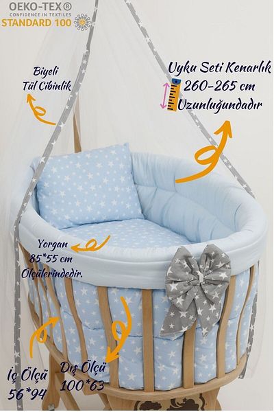 BebeK on For Blue Star Baby Sleeping Set (ONLY SUITABLE FOR BEBEKONFOR CRIB) - CRIB NOT INCLUDED -
