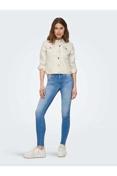 ONLY Μπεζ γυναικείο τζιν μπουφάν 15177238