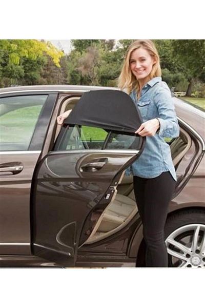 REPLAX 2 Pieces Car Side Window Curtain Sunshade Rubberized