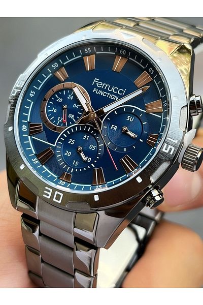 Ferrucci Functions Active 3 Atm Waterproof Steel Cord Men's Wrist Watch