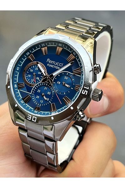 Ferrucci Functions Active 3 Atm Waterproof Steel Cord Men's Wrist Watch