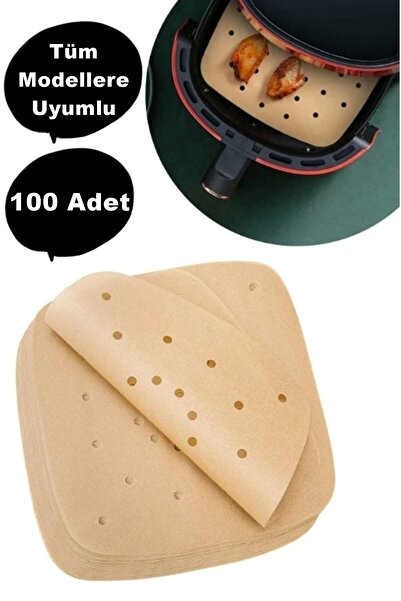 AYGÖREN HOME 100 Adet Air Fryer Pişirme Kağıdı Tek Kullanımlık Yağ Geçirmez K...