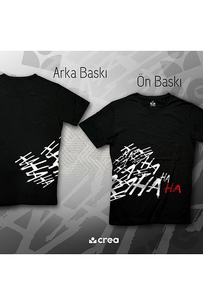 Crea Eymer Wear Επιστολή Πίσω Μπροστά Ψηφιακή στάμπα Crew Neck 100% βαμβακερό T-shirt Anthracite