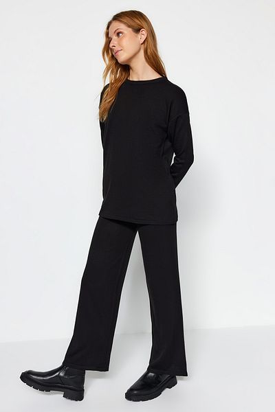 Trendyol Collection Black Knitwear Top and Bottom Set - Twoaw23Au00244