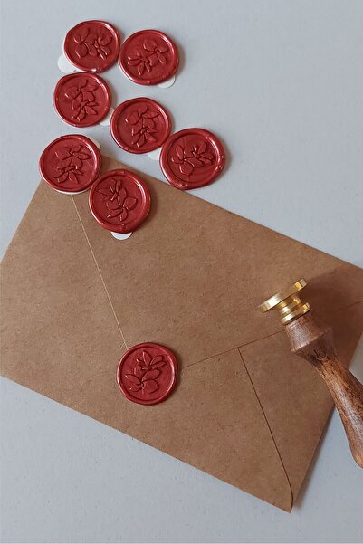 Pigeons Paper 100 قطعة من الشمع ذاتي اللصق بتصميم خاص على شكل زهرة - أحمر لؤلؤي