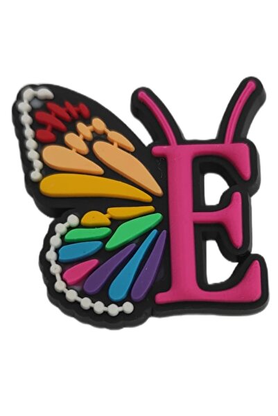 Crocs Terlik Süsü Kelebekli E harfi/E harfi Kelebekli Jibbitz /Butterfly Charm /terlik Aksesuarı
