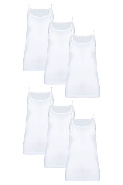 UygunHep 6-Piece Women's White Cotton Ribbed Rope Strap Athlete