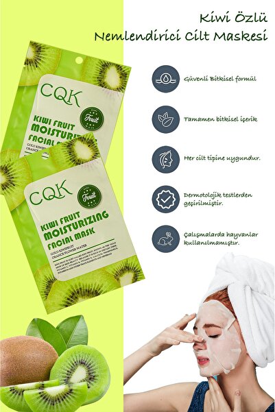 Uniquem Kivi Meyvesi Portakal Çiçeği Nemlendirici Yüz Kağıt Maske Kiwi Mask Xlm120