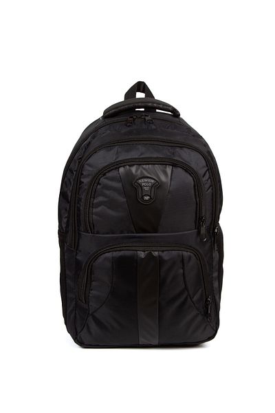 Newish Σχολικό σακίδιο πλάτης 15'6 Τσάντα με θήκη Laptop Γυναικεία-Ανδρική Μαύρη Δημοτικό Σχολείο - Γυμνάσιο - Λύκειο (32x47cm)