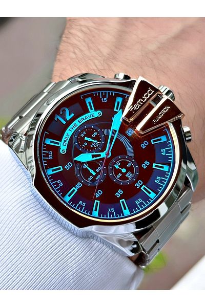 Ferrucci Colored Glass Men's Wristwatch