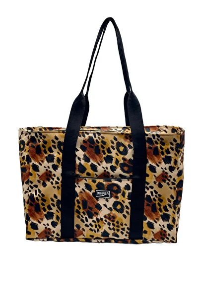 Differ Studio Leopard Pattern Unisex Waterproof 2-Piece Black Inner Bag Beach/arm/shoulder/sports Bag