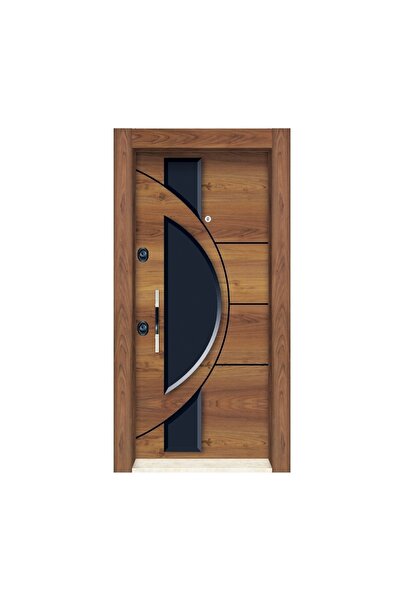 tezwood Tez3452 Ahşap Kaplama Kabartma Model Çelik Kapı Sağ Açılım