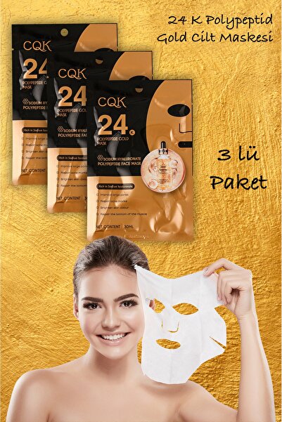 xolo 3 Adet 24K Gold Maske Sodyum Hyalüronik Asit Kolajen Çinko Gözenek Renk ...