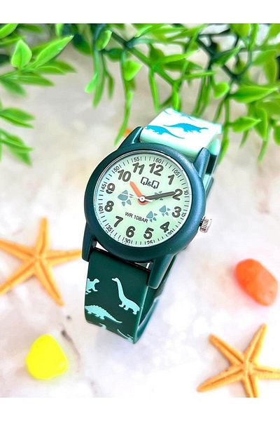 Q&Q V23C.YL Q&Q Silicone Cord 10 Atm Waterproof Unisex Kids Wristwatch