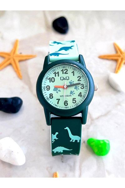 Q&Q V23C.YL Q&Q Silicone Cord 10 Atm Waterproof Unisex Kids Wristwatch