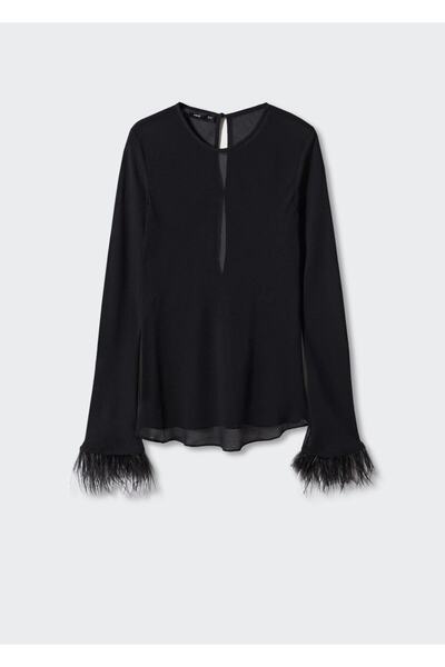 MANGO Woman Tüy Detaylı Bluz