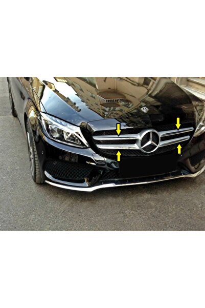 Titiz Krom Aksesuar Mercedes W205 C Serisi Krom Ön Panjur Aksesuarı 4 Parça P...