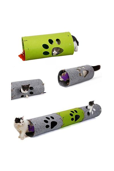 garaccu Cat Tunnel 3 Pieces Addable Functional Pet Toy Paw