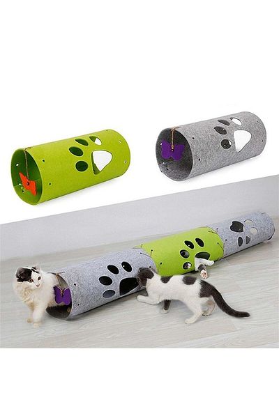 garaccu Cat Tunnel 3 Pieces Addable Functional Pet Toy Paw