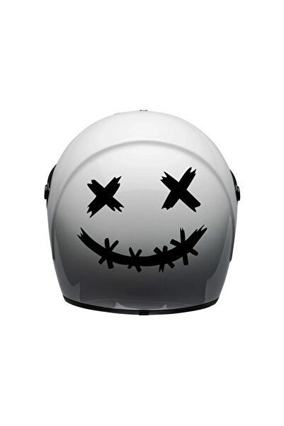 BENİMSER REKLAM Dikenli Gülen Yüz Motor Kask Sticker