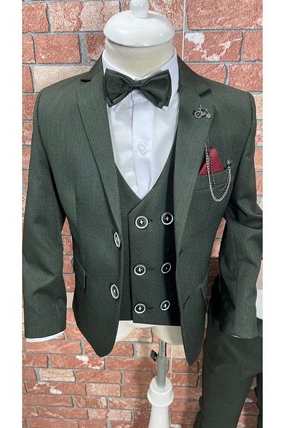 HAYTA Costum Copii cu Vesta si Set Camasa 1 an - 14 ani Verde argintiu