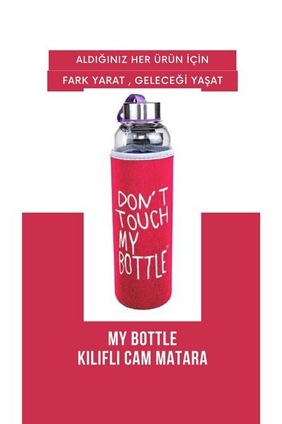 My Bottle Glass Flask with Red Case 500 Ml