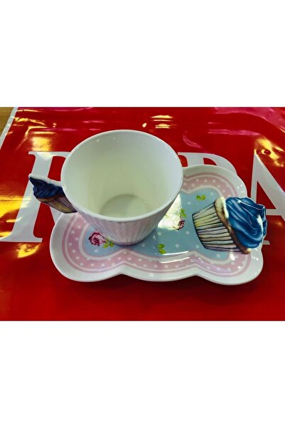 ROY KING Roy Kıng Cup Cake Desen 2'li Nescafe Fincan Takımı