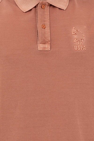 U.S. Polo Assn. U.S.POLO SLIM FIT 1573851   T-SHIRT ΜΕ ΠΛΥΣΗ ΜΑΝΙΚΙΩΝ - U.S. POLO - ST06596-CAMEL-L