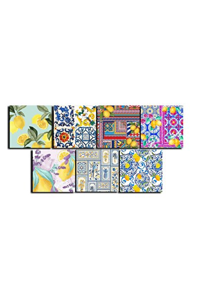 TELLGRAF مجموعة بطاقات بريدية بموضوع الليمون الجمالي (15x15 سم 9 قطع)