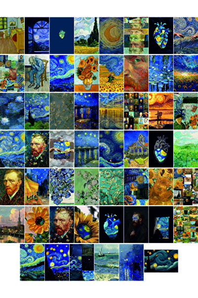 TELLGRAF مجموعة بطاقات بريدية بموضوع فان جوخ (54 قطعة مقاس 10x15 سم)