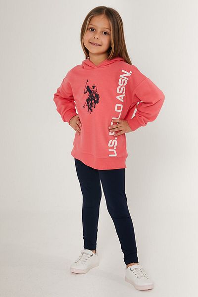 U.S. Polo Assn. BAZA. Set de trening pentru fete Polo Assn Chic Pink