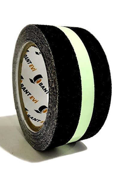 BANT EVİ Fosforlu Kaydırmaz Bant 5cmx25m Yeşil Fosforlu Merdiven Bandı Fotolü...