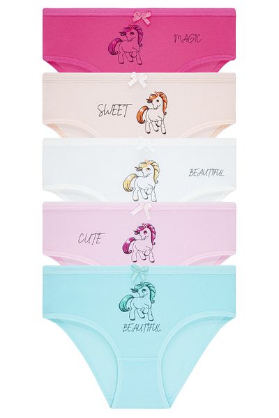 biyokids Κοριτσίστικα 5 Πακέτα Πολύχρωμα Slip Panties - Unicorn -