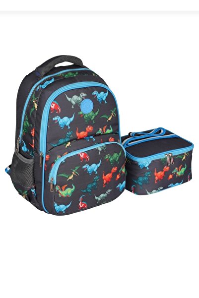 FATELLA Geantă școlară pentru băieți, cu imprimeu în față și fermoare multipl...