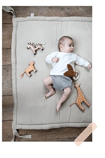 Jaju Baby Gri Kare Çocuk ve Bebek Oyun Halısı / Oyun Matı