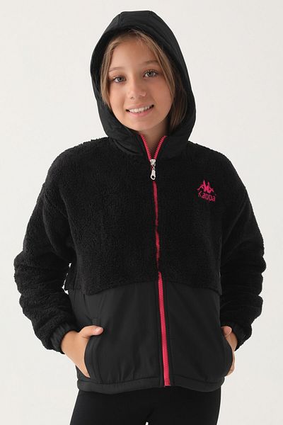 Kappa Black Zippered Plush Boy's Sweatshirt