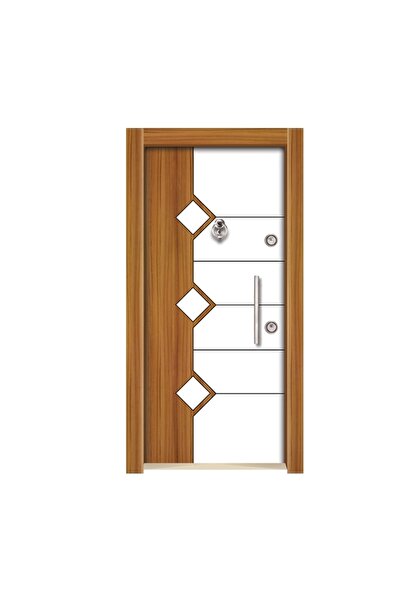 tezwood Tez3555 Ahşap Kaplama Çelik Kapı, Kaplama Daire Kapısı Sağ Açılım