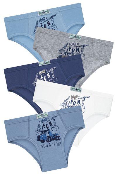 biyokids Αγόρι 5 Πακέτο Πολύχρωμα Slip εσώρουχα - Μηχανή Εργασίας -